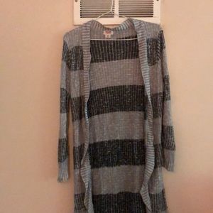 Black and gray cardigan